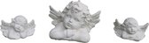 Statue de jardin ange lot de 3 - intérieur / extérieur - béton - lot de 3 anges: grand / petit