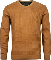 R.B. Boston Lange mouw Trui - 128196 Vhals Camel (Maat: XXXL)