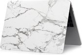 MacBook Air Hard Case - Hardcover Shock Proof Hardcase Hoes Macbook Air 2020/2021 A1932/A2179/A2337 Cover - Marble White/Gray