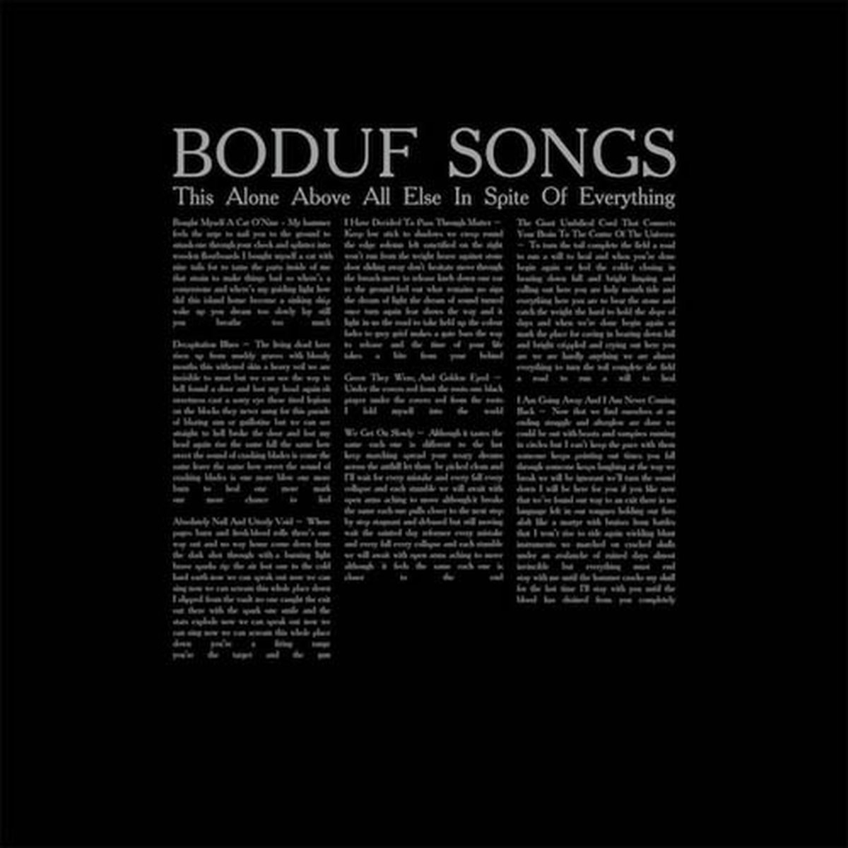 Boduf Songs - This Alone Above All Else In Spite Of Everything (LP)