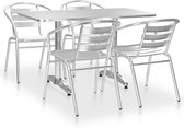 Decoways - 5-delige Tuinset aluminium zilverkleurig