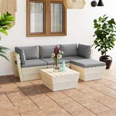 Decoways - 5-delige Loungeset met kussens pallet vurenhout