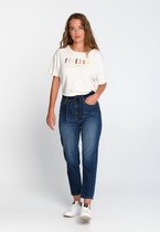 J&JOY - Broek Vrouwen Mom Jeans Stone