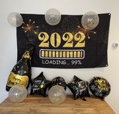 Nieuwjaar pakket - Nieuwjaar - Ballonen - 10 stuks - 1 Poster - 90 x 150 cm - 2022- Feest - New year - Happy new year - Party