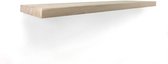Zwevende wandplank 80 x 25 cm eiken recht - Wandplank - Wandplank hout - Fotoplank - Boomstam plank - Muurplank - Muurplank zwevend