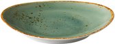 Q Authentic Aqua Ovaal Bord - 17,1x14,8(H)2cm ( Set van 6 )