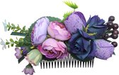 Jessidress® Luxe Haarschuifje met Bloemen Dames Haarspeld Haarbloemen Haarclip Haarspeld Haarkam - Paars