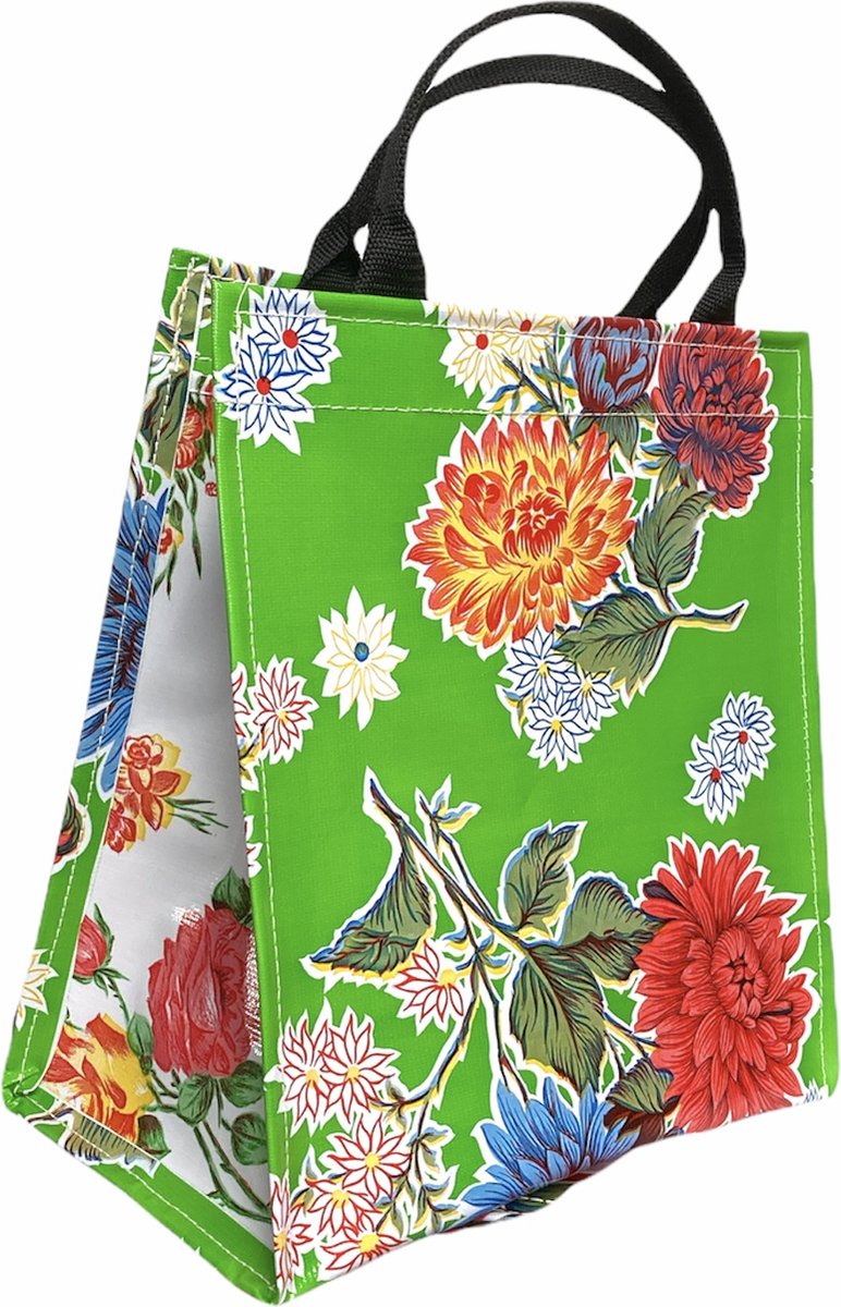 Atelier Du Baj Shopper van Mexicaans tafelzeil chrysant green