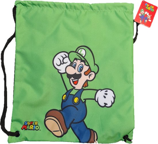 Super Mario Luigi gymtas - 38 x 30 cm - Groen - Polyester - Zwemtas