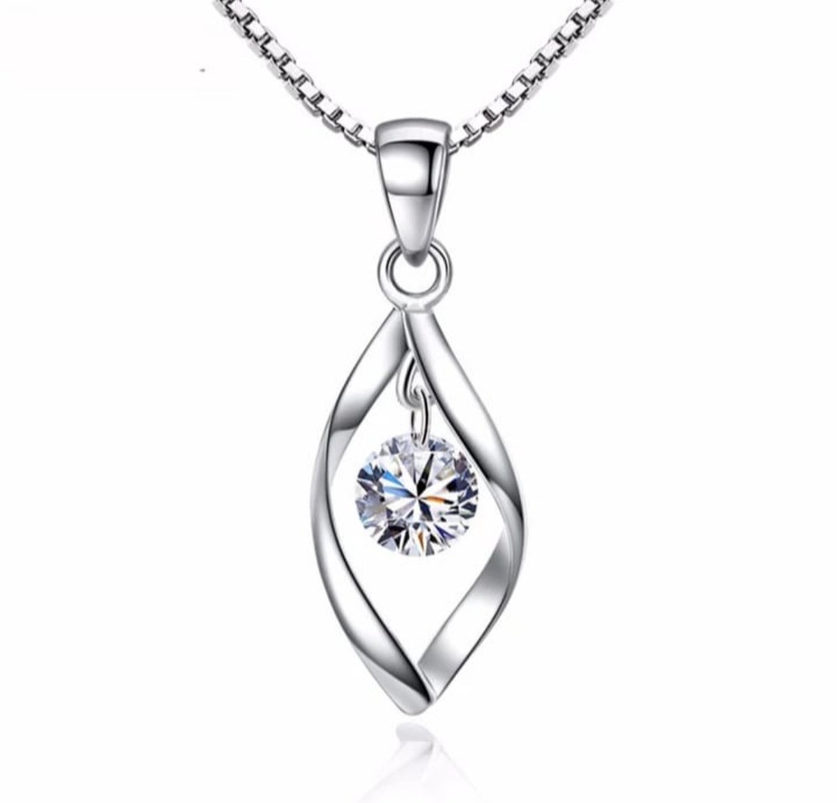 Damesketting – Vrouwenketting – Staal – Zilverkleurig – Waterdruppel - Valentijn - Cadeau voor haar