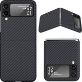 Samsung Galaxy Z Flip 3 Hoesje Case - Back Cover - Carbon Print - Zwart