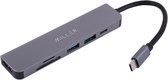 Miller USB C Hub 6-in-1 | Docking Station Laptop | USB C naar 4K HDMI - SD - USB 3.0