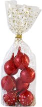 Chocolade kerstballen - Rood gekleurd - 32 x zakje met 7 ballen - 32 x 105 gram - Chocolade kerstversiering
