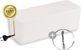 Opbergbox Stekkerdoos + Gratis Kabelbinders - Maat M - Duurzaam, Hittebestendig & Stevig Materiaal - Wit