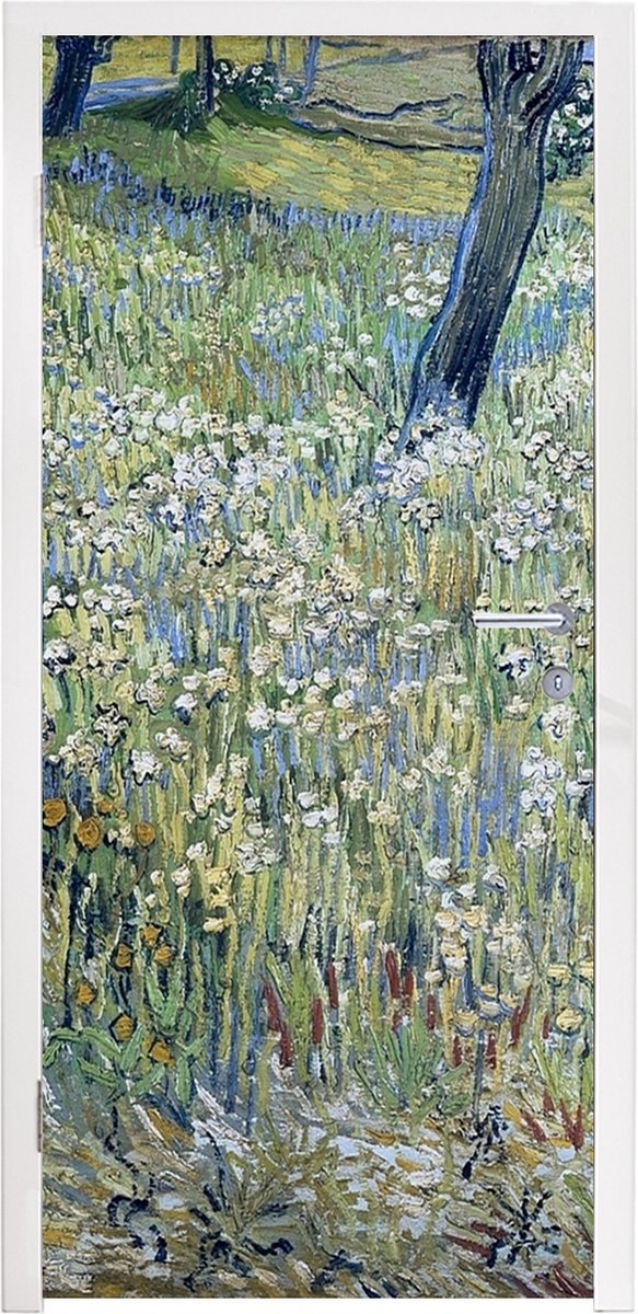 Afbeelding van product StickerSnake  Deursticker Boomstammen in het gras - Vincent van Gogh - 95x215 cm - Deurposter