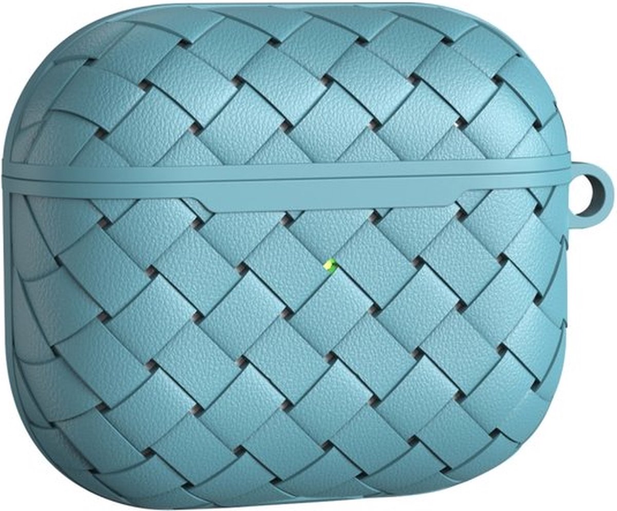 By Qubix - AirPods 3 hoesje - TPU - Woven series - Blauwgrijs