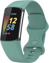 By Qubix - Geschikt voor Fitbit Charge 5 - Fitbit Charge 6 Sportbandje met dubbele lus - Dennenboom groen - Maat: S - Smartwatch Band - Horlogeband - Polsband