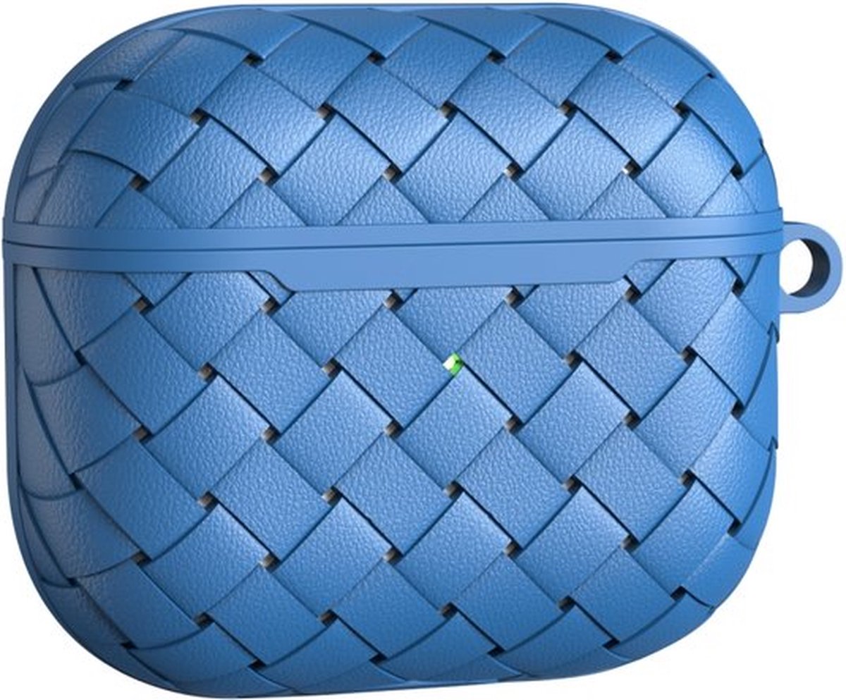 By Qubix - AirPods 3 hoesje - TPU - Woven series - Blauw