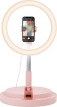 iMoshion Ringlamp met Statief en Afstandsbediening - Selfie Ring Light voor perfecte TikTok videos - Verstelbaar statief smartphone tot 168cm - Rosé Goud