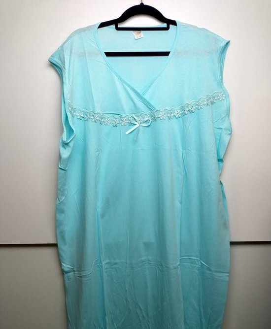 Nachthemd dames Noe mouwloos licht aquablauw XL/XXL