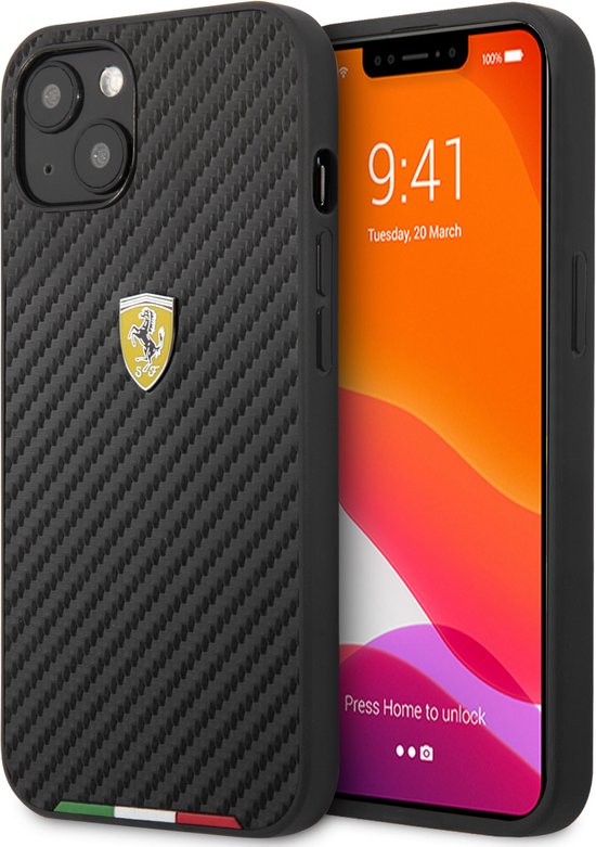 Zwart hoesje van Ferrari - Hardcase Backcover - iPhone 13 Mini - Carbon -  Italian Flag | bol.com