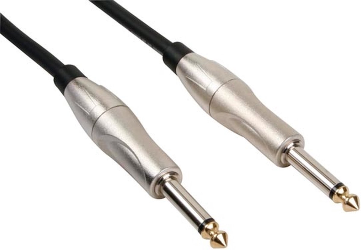 HQ-Power Gitaarkabel, 2 x jack 6.35 mm, mannelijk, 5 m, perfect voor geluidsoverdracht