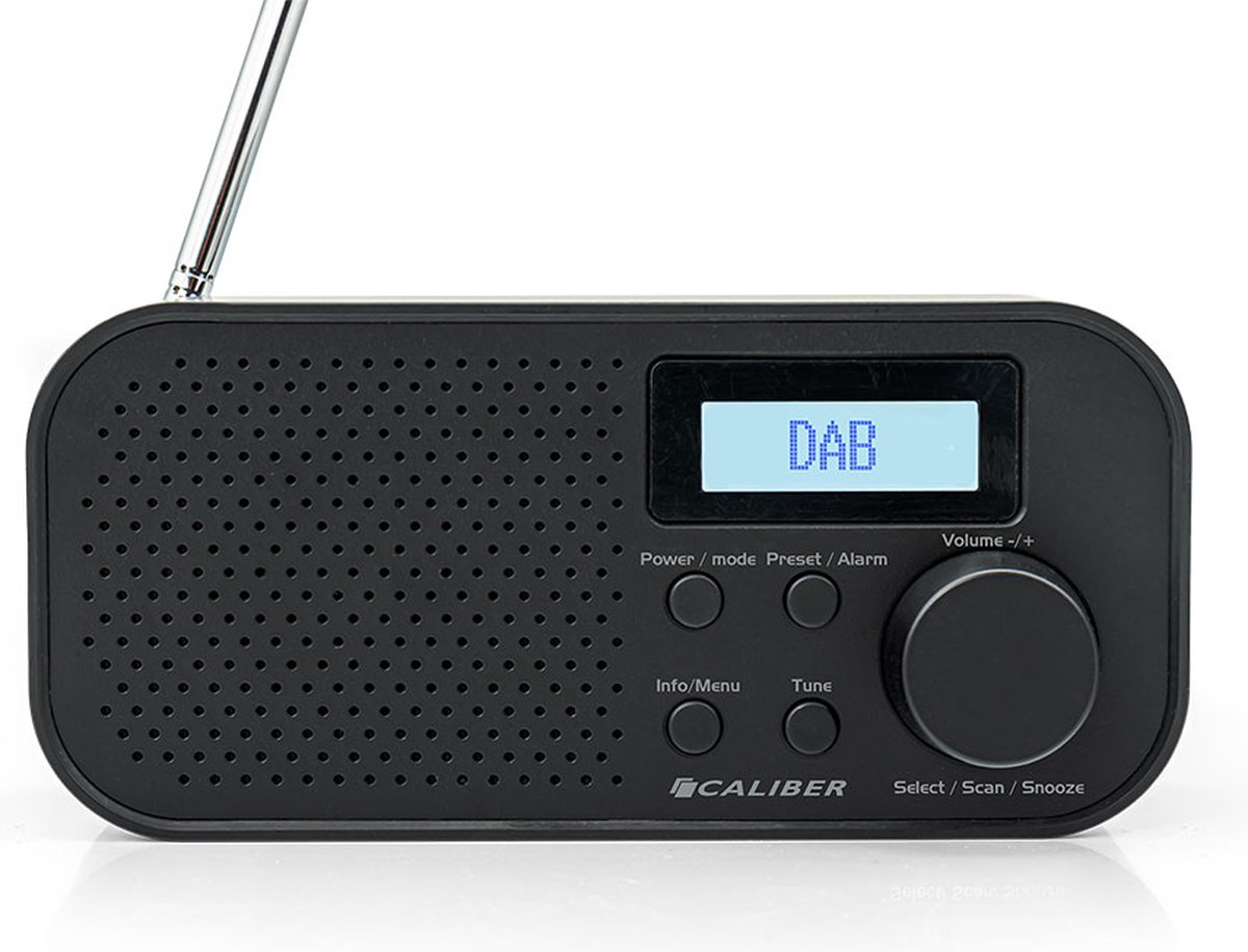 Caliber Draagbare Radio - DAB en FM Radio - Oplaadbare radio werkt 8 Uur op batterij - USB - LCD-scherm - Wekkerfunctie - 10 Presets (HPG318/319DAB) - Caliber