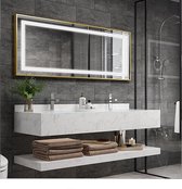 Meubles de salle de bain Haviklux - 150 cm - 2 Personnes - Marbre Wit - Incl. robinets