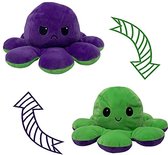 Omkeerbaar Octopus Knuffel | Stemming Pluche | Reversible | Inside Out | Speelgoed | Tik Tok  | Groen| Paars| 1 Stuk