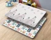 Voedselveiligheidsniveau Dubbelzijdige Verdikte 2cm XXXL Speelkleed met Letters 200*150*2cm - Anti-val speelmat - XPE Speeltapijt extra dik - Dorp in de Cijfer Regen + Alfabet-Dieren Partij +