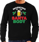 Santa body foute Kersttrui - zwart - heren - Kerstsweaters / Kerst outfit 2XL