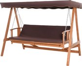 Nancy's Adams Hill Wooden Porch Swing - Naturel, Bruin - Spar Hout, Oxford Stof, Metaal - 92,51 cm x 51,18 cm x 70,86 cm