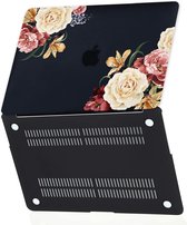 MacBook Air 2020 Cover - Case Hardcover Shock Proof Hardcase Hoes Macbook Air 2020 (A2179) Cover - Black Flower
