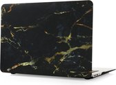 MacBook Air Cover - 13 Inch Hard Case - Hardcover Shock Proof Hardcase Hoes Macbook Air 2018 (A1932) Cover - Marble Black/Gold