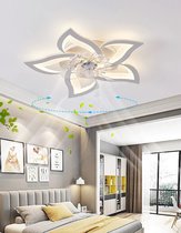 5 Sterren Plafondlamp Met Ventilator - Met Afstandsbediening - Smart lamp - Dimbaar Met App - 3 Standen Ventilator - Woonkamerlamp - Moderne lamp - Plafoniere