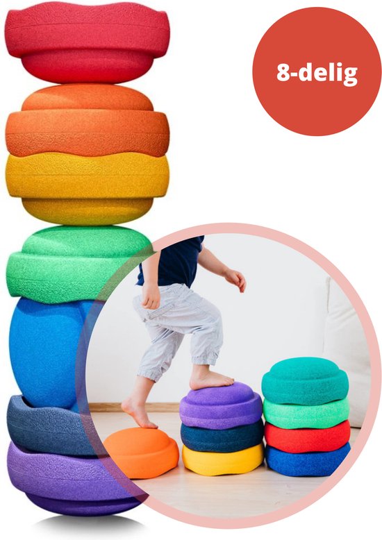 Stapelstein Rainbow Set van 8