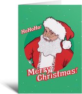 Wenskaart - Santa Ho Ho Ho - Kerstkaarten - Kerst - Kerstman - Cadeau - Kerstversiering - Kaart
