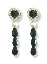 Zatthu Jewelry - N21AW357 - Hefa groene oorbellen met hart en Swarovski
