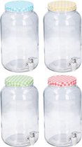 Tom Karaf Met Kraantje 3 Liter Glas/aluminium Rood/wit