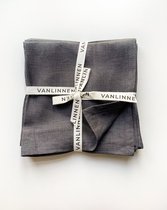 VANLINNEN - Linen Graphite napkins - natural 100% linen - 45cm x 45cm - 2pcs