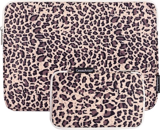 Housse pour ordinateur portable 13,3 pouces Leopard Mocca + pochette pour  Accessoires... | bol