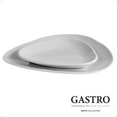 Serveerbord ovaal 22x16cm. Organic Stoneware 'GASTRO' kleur off-white 22x16 set à 4 stuks