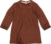 Quapi newborn baby meisjes jurk Mabel aop Brown Choco Dot