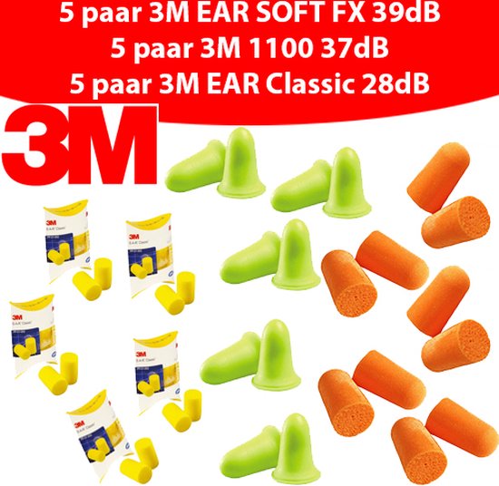Bouchons anti-bruit mousse 3M EARsoft FX (-37dB)