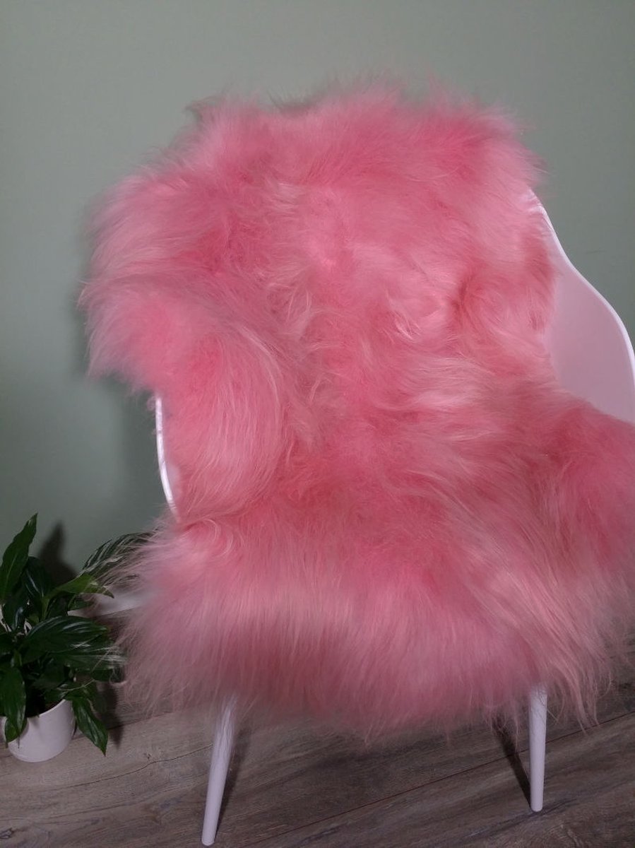 Schapenvacht IJslands Roze M (100cm) - 100% ECHT - Schapenvacht Wol Vloerkleed