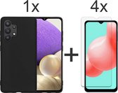 Samsung A41 Hoesje - Samsung galaxy A41 hoesje zwart siliconen case hoes cover hoesjes - 4x Samsung A41 screenprotector
