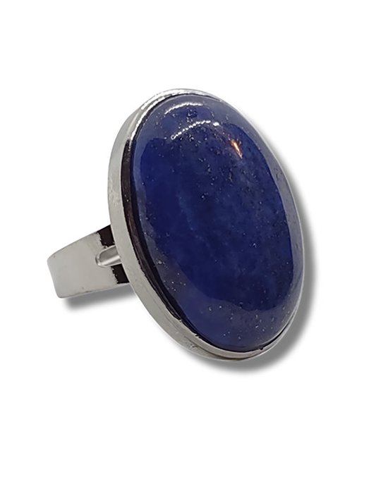 Bague ajustable de qualité A en Lapis Lazuli