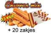 Churros pakket Maak zelf churros MET 20 ZAKJES  en 2.5 kilo mix meel zoals op de kermis