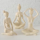 Boltze Home Figuur Yoga vrouw 30cm polyresin (1 stuk) assorti