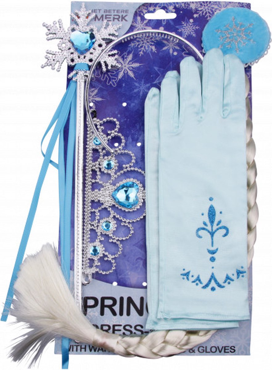 Frozen verkleedkleding - Prinsessenjurk meisje - Elsa jurk - Het Betere Merk - Prinsessenkroon - 134/140 (140) - Toverstaf - Prinsessenhandschoenen - Haarvlecht — afbeelding 6